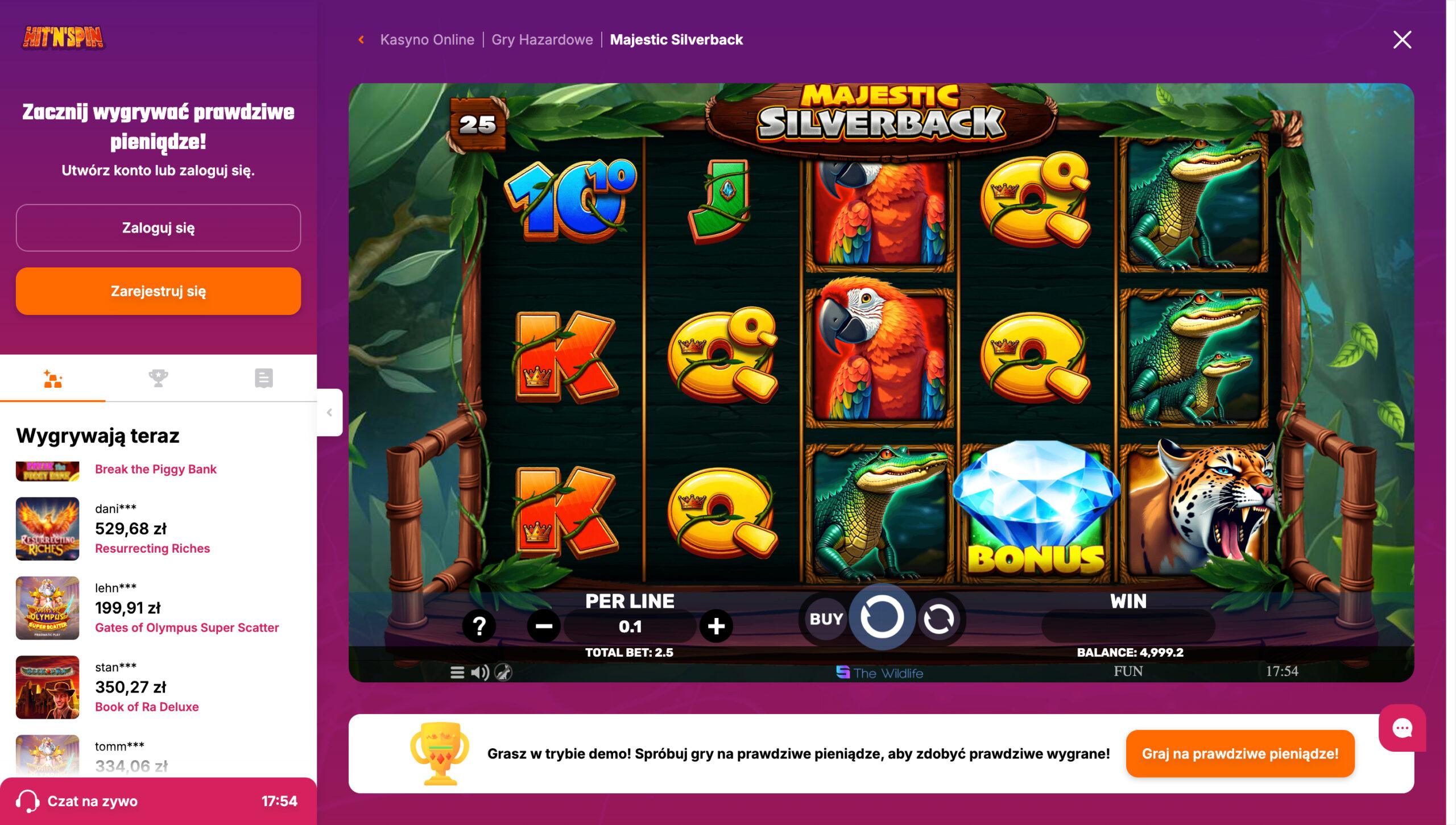 Hit'N'Spin Casino Screenshot