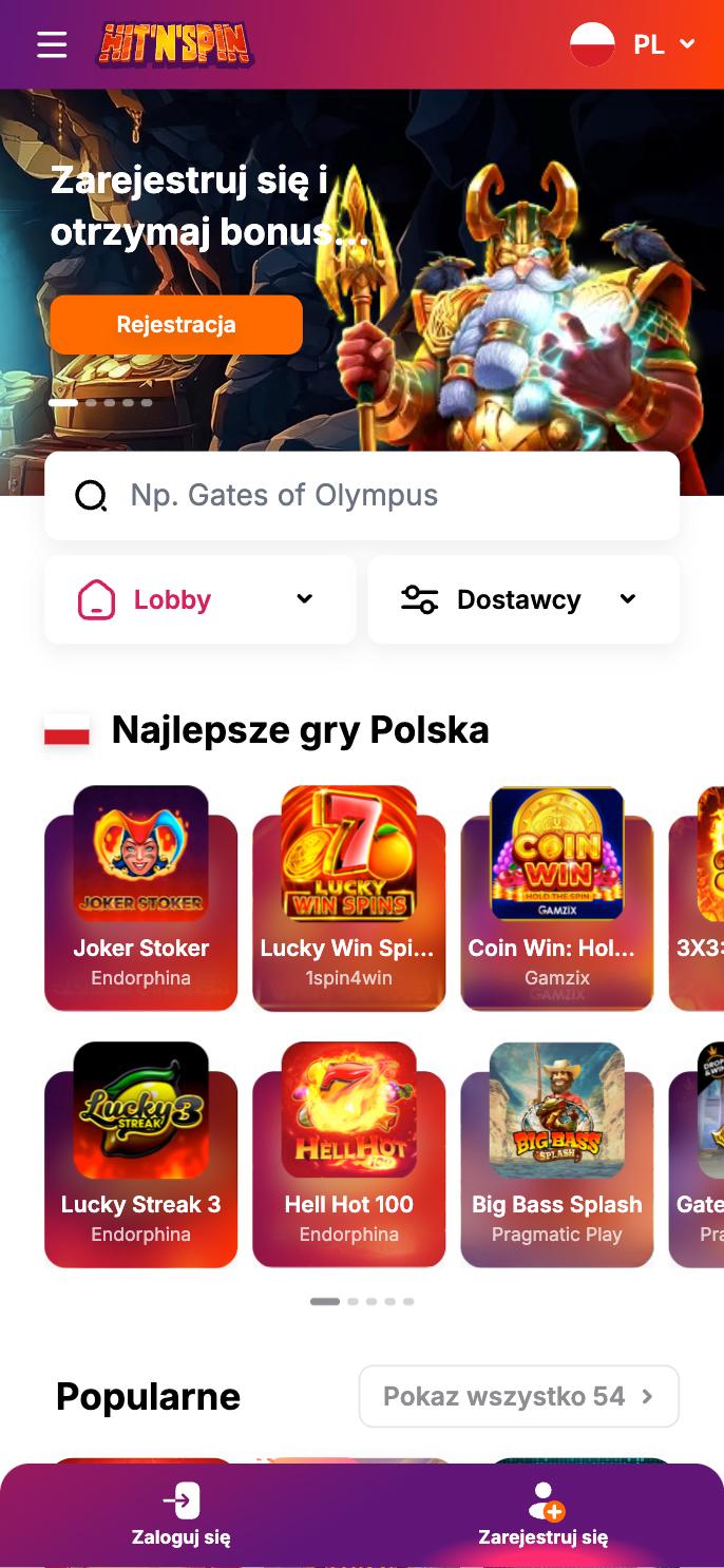 Hit'N'Spin Casino Screenshot