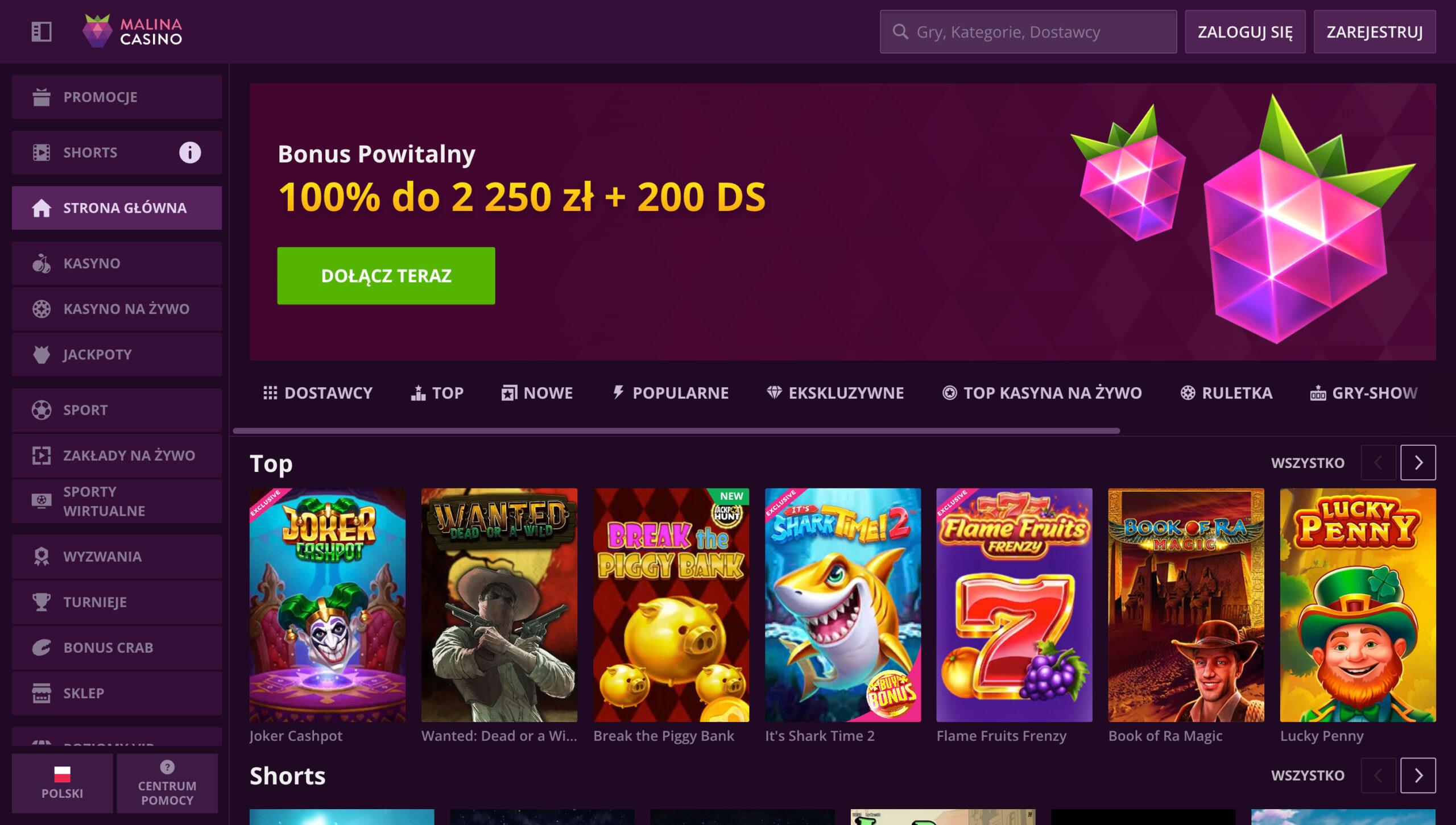 Malina Casino Screenshot