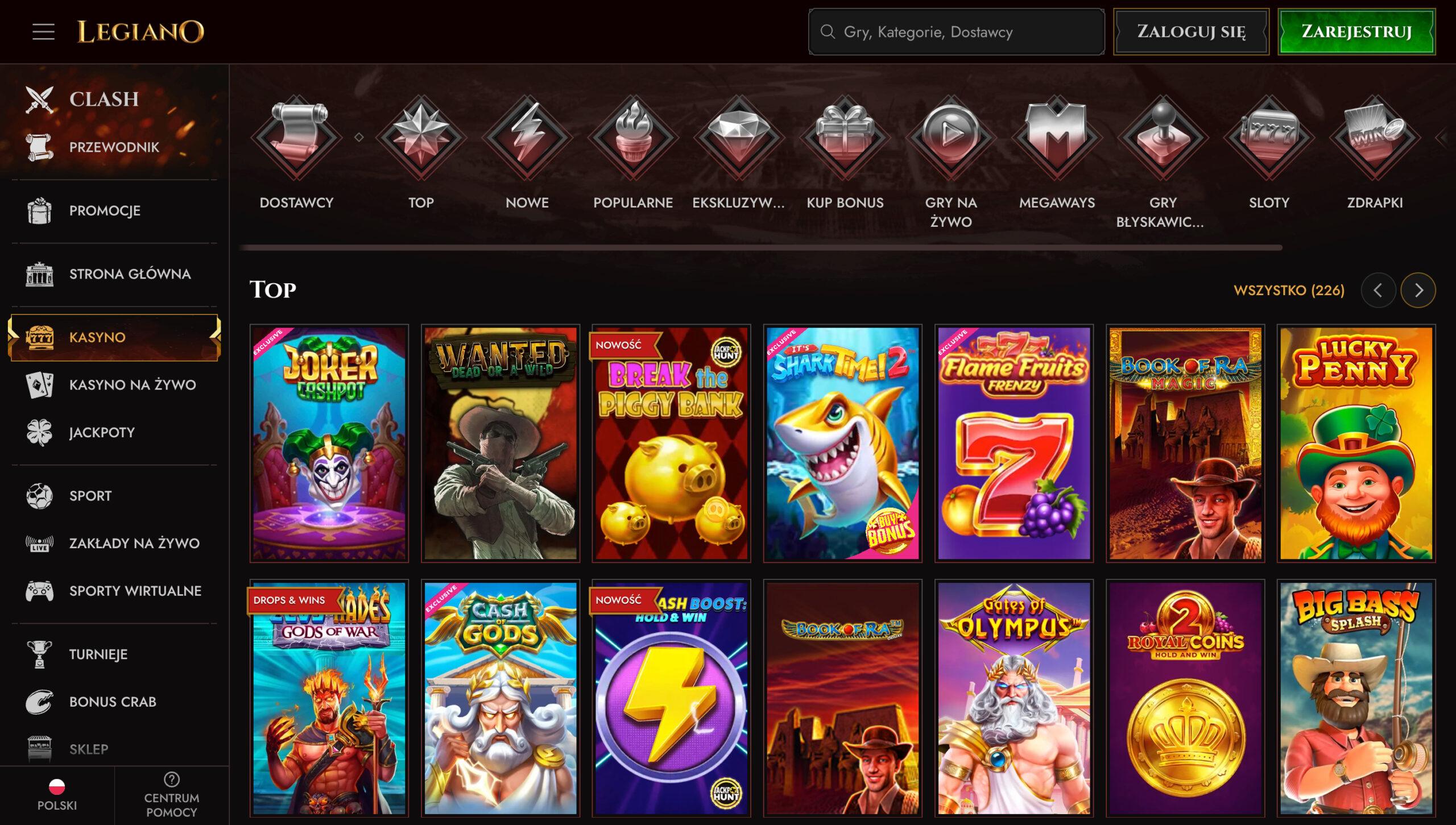 Legiano Casino Screenshot