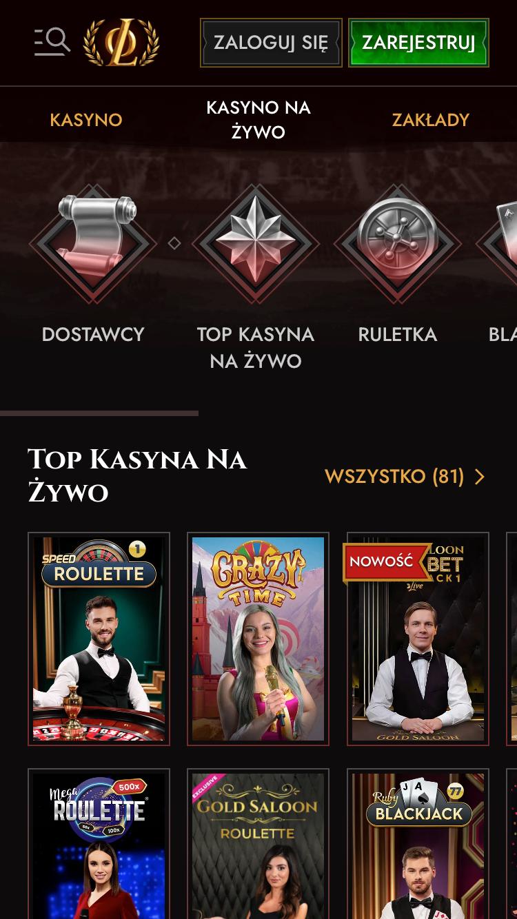 Legiano Casino Screenshot